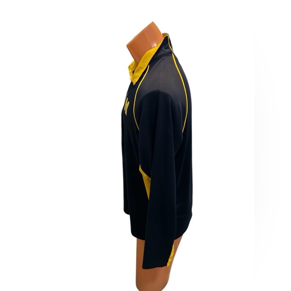 Michigan Wolverines Shirt Men’s Sz Large Navy 1/4 Zip Long Sleeve Colosseum Read - Picture 3 of 12